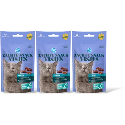 AH Zachte snack visjes met zalm 3-pack