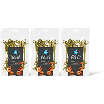 AH Cocktailprikkers bamboe 3-pack