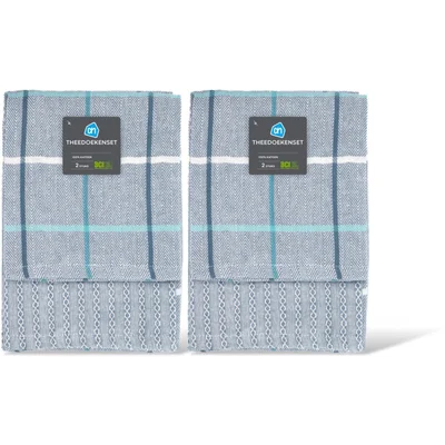AH Theedoek blauw set van 2 2-pack