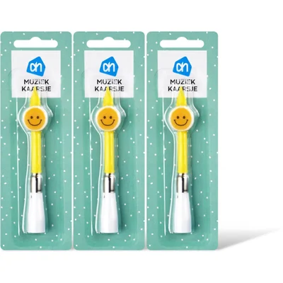 AH Muziekkaarsje smile 3-pack