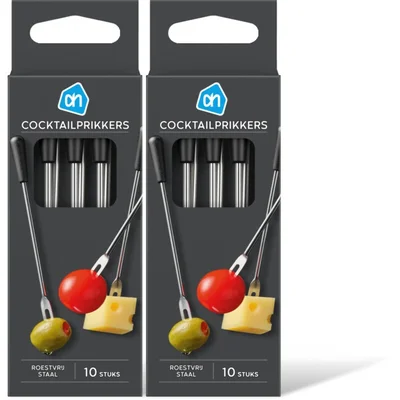 AH Cocktailprikkers roestvrijstaal 2-pack