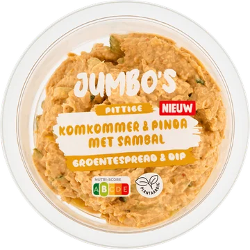 Jumbo's Groentespread & Dip Pittige Komkommer & Pinda met Sambal 150 g