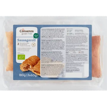 Consenza Gluten Free Saucijzenbroodjes 3 x 60 g