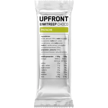 Upfront Choco Eiwitreep Pistache 50 g