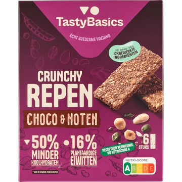 TastyBasics Repen Choco en Noten 6 Stuks