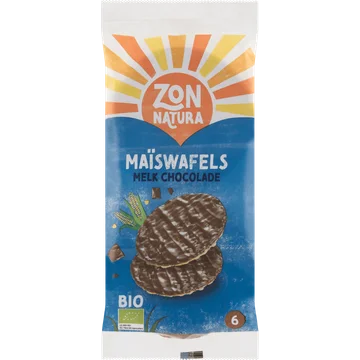 Zonnatura Bio Maïswafels Melkchocolade 6 Stuks