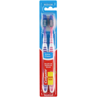 Colgate Tandenborstel extra clean 2 stuks