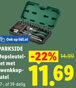 PARKSIDE Dopsleutelset met zwenkkop-ratel