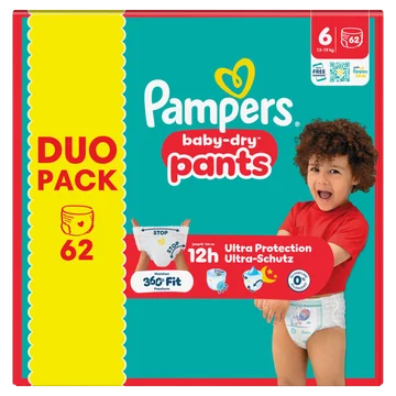 Pampers Baby-Dry Pants Maat 6, 62 Luierbroekjes