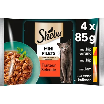 Sheba Mini Filets Traiteur Selectie in Saus 4 x 85 g