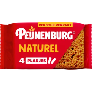 Peijnenburg ontbijtkoek naturel 4-pack per stuk verpakt