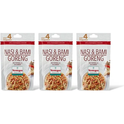 Verstegen Kruidenmix nasi & bami goreng 3-pack