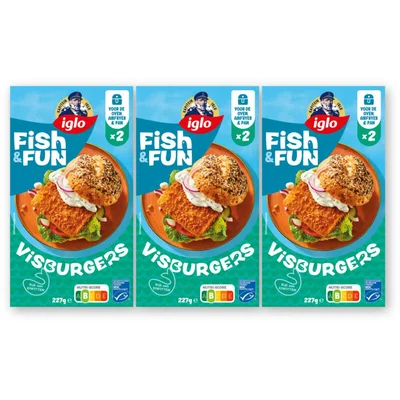 Iglo Fish&fun visburgers 3-pack