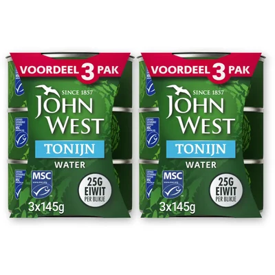 John West Tonijn in water 3-pack 2-pack