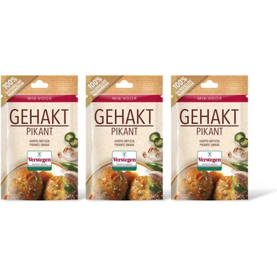 Verstegen Kruidenmix voor gehakt pikant 3-pack
