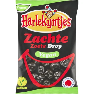 Harlekijntjes Zacht zoete drop vegan