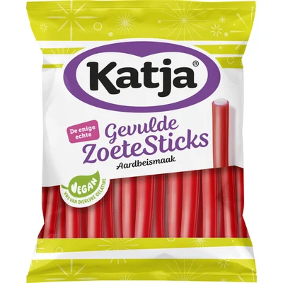 Katja Gevulde zoete sticks aardbei