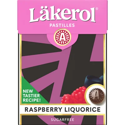 Läkerol Pastilles raspberry liquorice