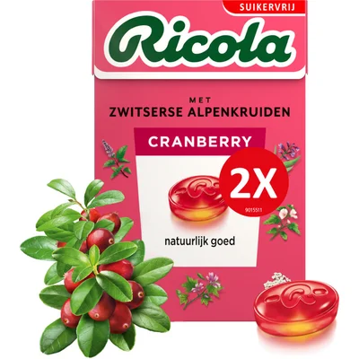 Ricola Cranberry suikervrij 2-pack