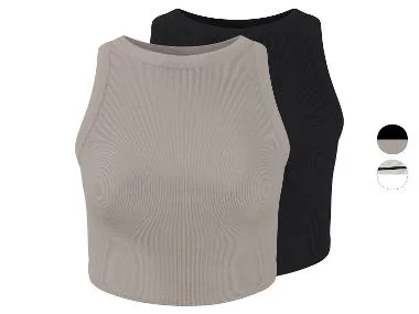 ESMARA® Set van 2 dames cropped tops