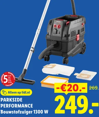 PARKSIDE PERFORMANCE Bouwstofzuiger 1300 W