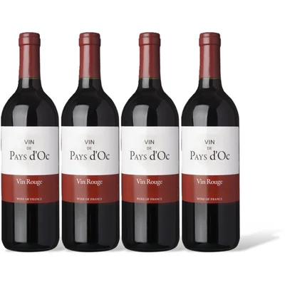 Vin de Pays d'Oc Rood 4 flessen