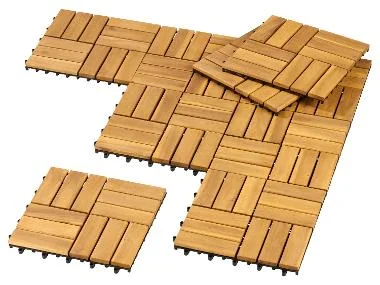 LIVARNO® 4x set van 9 houten terrastegels