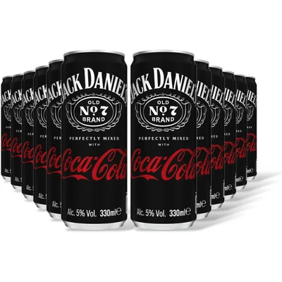 Jack Daniels Whiskey & coca cola 12-pack