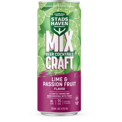 Stadshaven brouwerij Mixcraft lime & passion fruit flavour