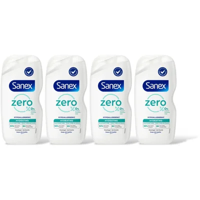 Sanex Zero% hydra douchegel alle huidtypes 4pk