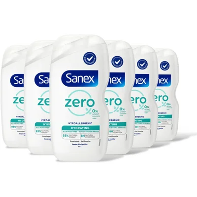 Sanex Zero% hydra douchegel alle huidtypes 6pk