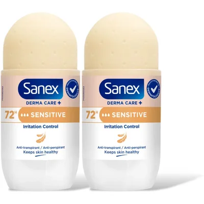 Sanex Derma care+ sensitive deo roller 2-pack