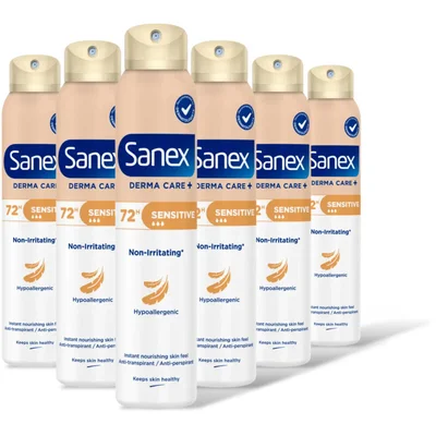 Sanex Derma care sensitive deodorant spray 6pk