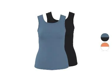 ESMARA® Set van 2 geribde dames tops