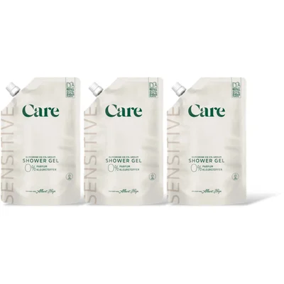 Care Sensitive shower gel 0% refill 3-pack