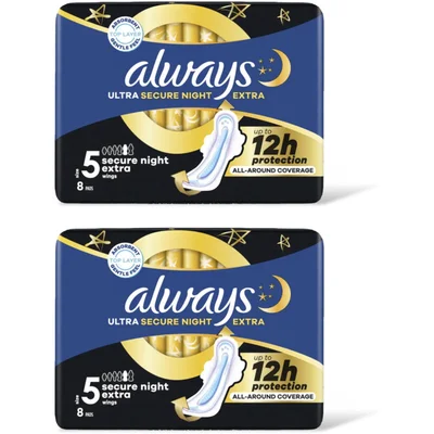 Always Ultra secure night extr maandverband 2pk