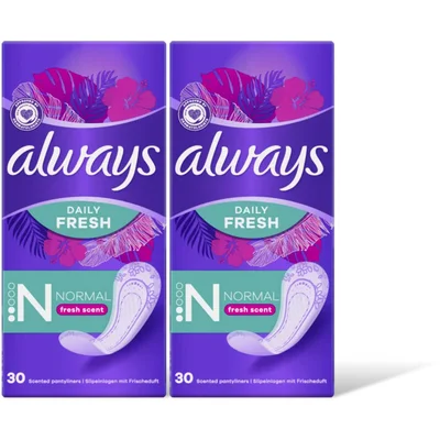 Always Dailies norml fresh scent inlegkruis 2pk
