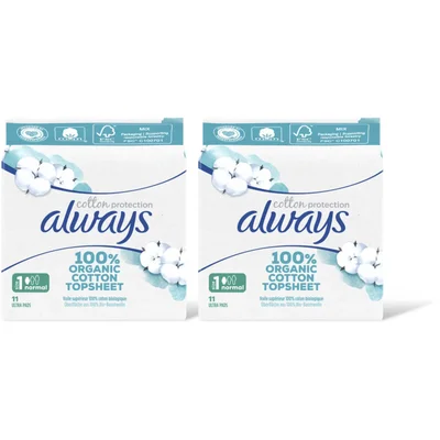 Always Organic cotton normal maandverband 2-pck