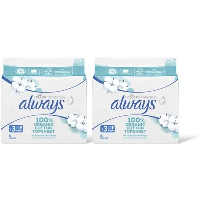 Always Organic cotton night maandverband 2-pack