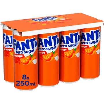Fanta Zero Sugar Orange 8 x 250 ml