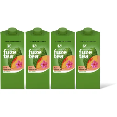 Fuze Tea Black Ice Tea Peach Hibiscus 4-pack