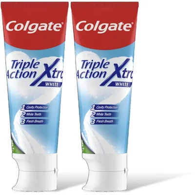 Colgate Triple action extra white tandpasta 2pk