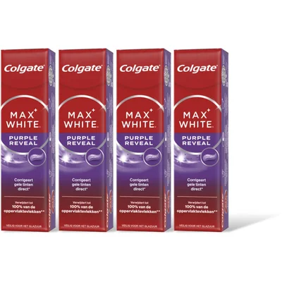 Colgate Max white purple reveal 4-pack