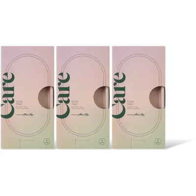 Care Soap tray beige 3-pack