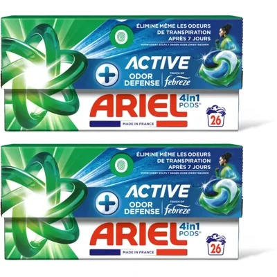 Ariel 4in1 pods+ active wasmiddelcapsules 2pck