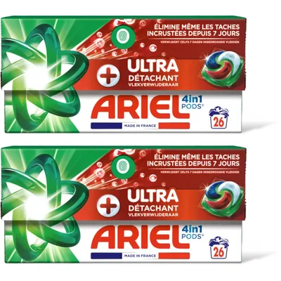 Ariel 4in1 pods+ ultra wasmiddelcapsules 2pack