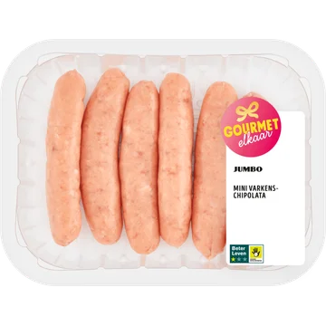 Jumbo Gourmet Mini Varkens Chipolata 120 g
