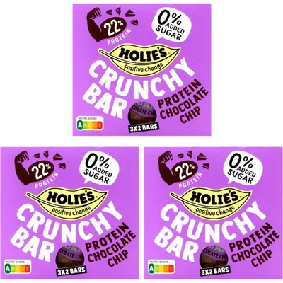 Holie's Crunchy Bar Protein Choc Chip 3-pack