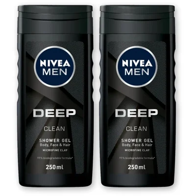 NIVEA Men deep clean shower gel 2-pack