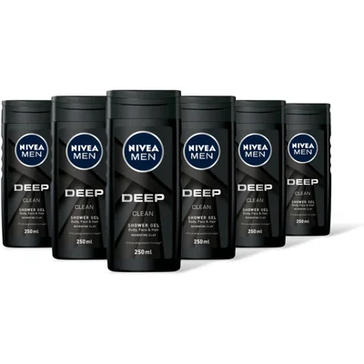 NIVEA Men deep clean shower gel 6-pack